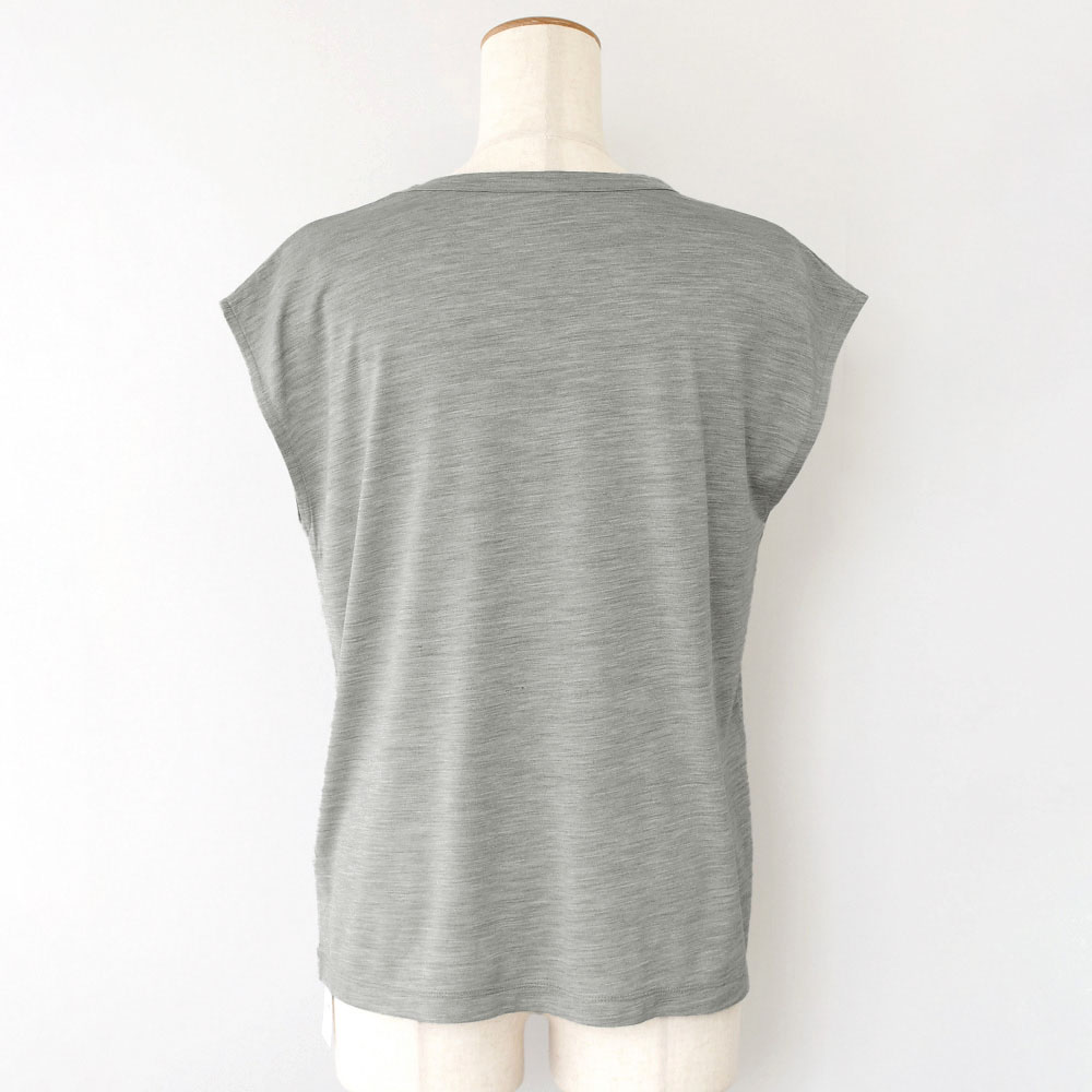 シルク100% ジャージー フレンチ袖 クルーネック Tシャツ 日本製