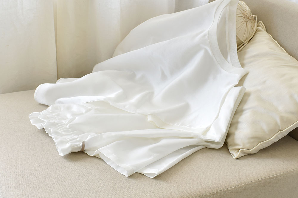 コットンシルクサテン ルームパンツ 日本製