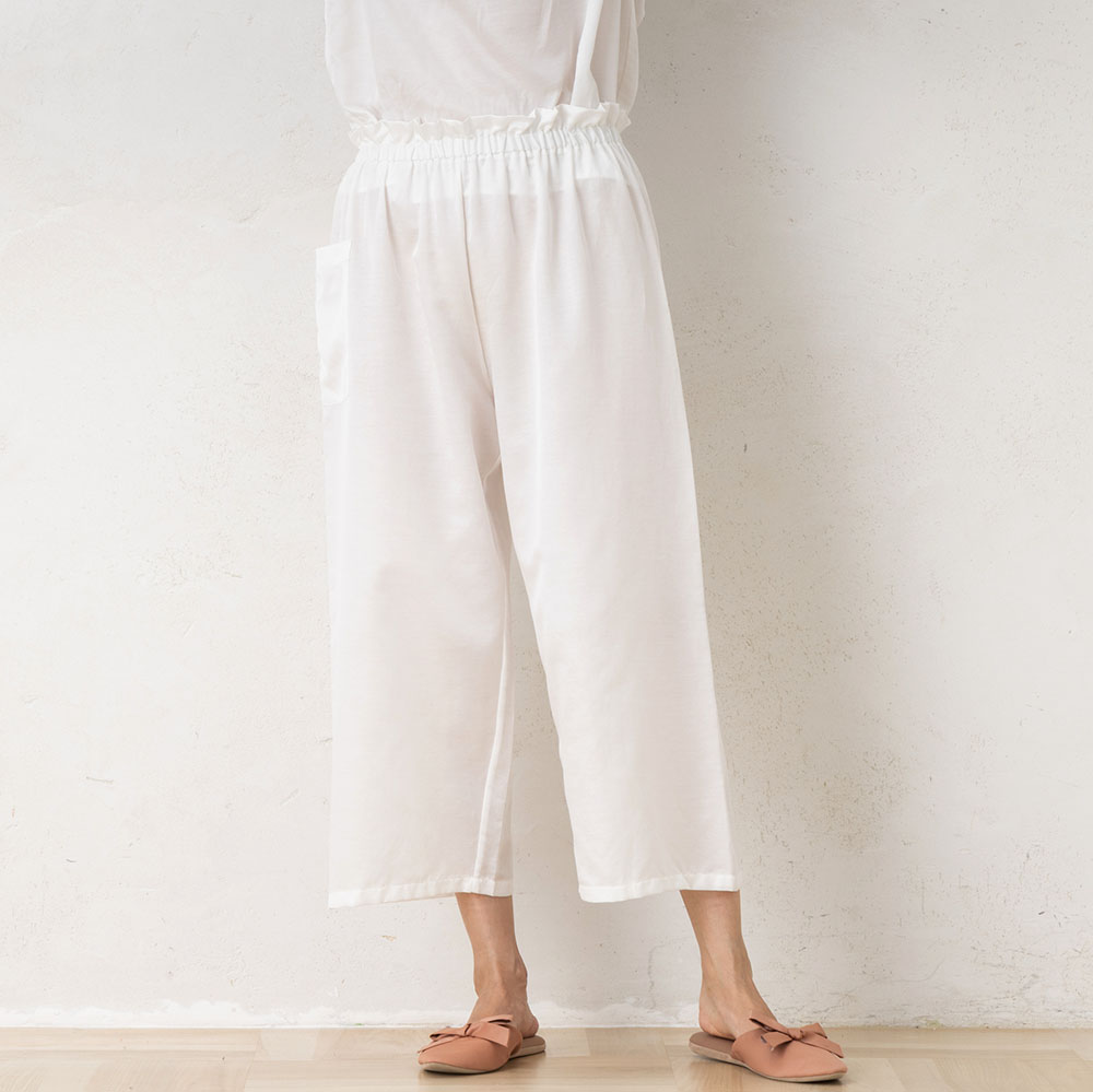 コットンシルクサテン ルームパンツ 日本製