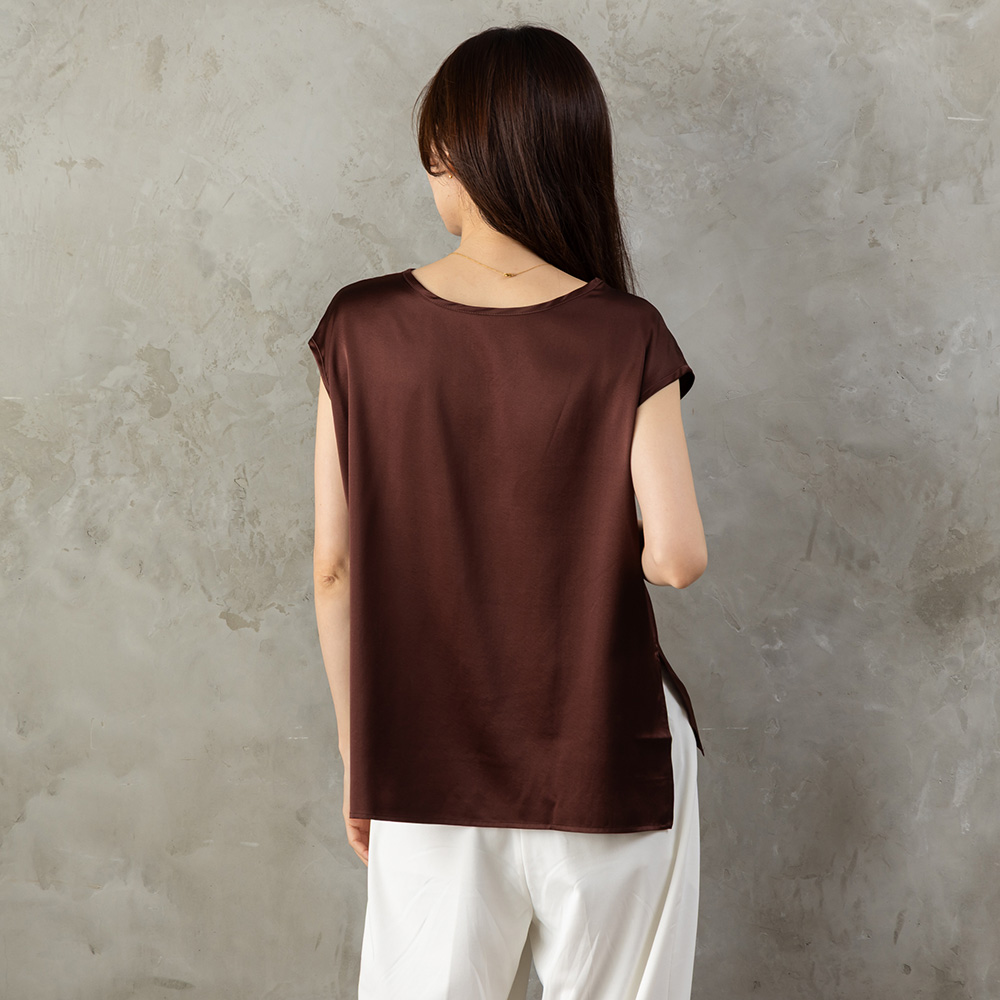 【お得な上下セット】シルク サテンストレッチ トップス＆スカート 上下セット 日本製 19匁