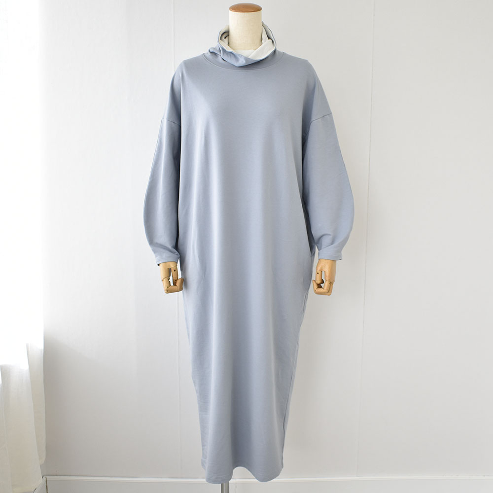 オーガニックコットン ハイネック オーバーワンピース 日本製