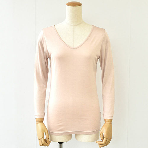 シルク100％ インナー 長袖 2way仕様 日本製【ふわ肌シルク】