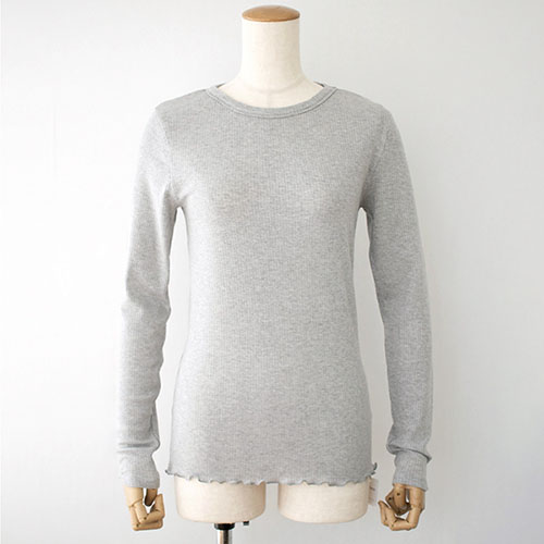 シルクカシミヤ混 クルーネック 長袖インナー 日本製