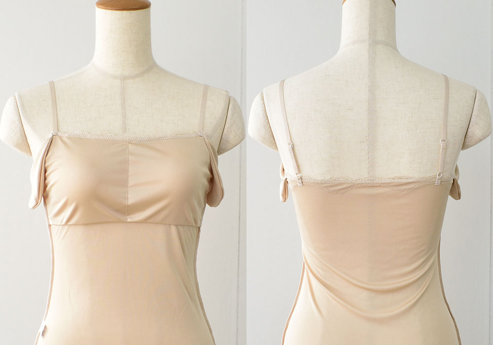 シルクスムース カップ＆汗取りパッド付き キャミソール 日本製