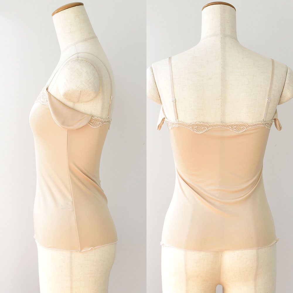 シルクスムース カップ＆汗取りパッド付き キャミソール 日本製