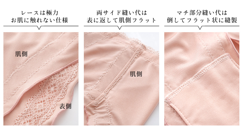 シルク 冷えとり ショーツ 深履きタイプ マチは絹と綿の3重構造 日本製 レディース 肌側シルク100％