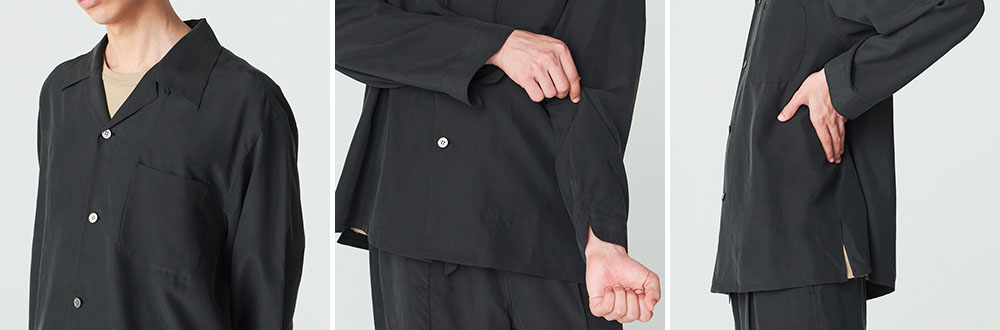 シルク100％ 前開きシャツ 日本製