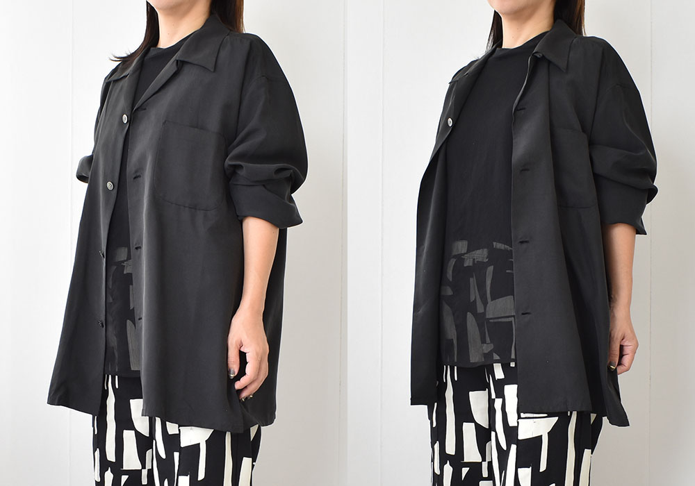 シルク100％ 前開きシャツ 日本製