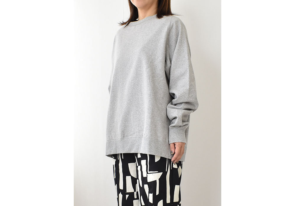 肌側シルク100％起毛 クルーネック スウェットシャツ