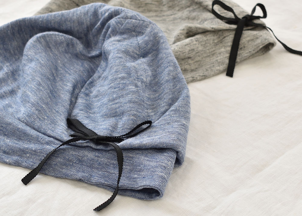 肌側コットン 外側リネン ニットキャップ 日本製