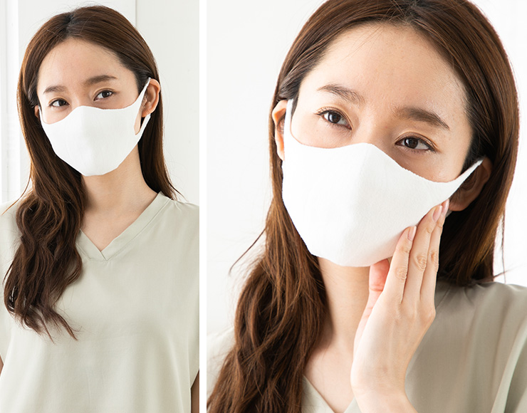 コットン やさしくつつみマスク 日本製 無縫製 洗えるマスク