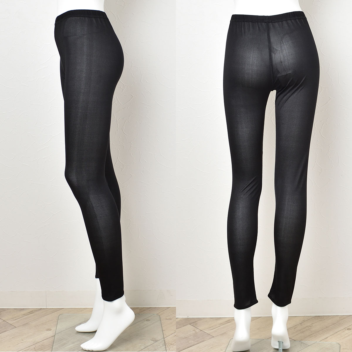 敏感肌用 シルク100％ レギンス ウエストゆるラク 正絹【冷えとり】