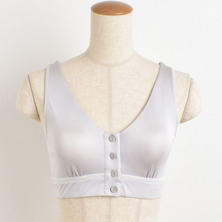 前開きブラ 乳がん 乳癌 乳ガン 術後 フロントホック ブラジャー シルク100％ スムース