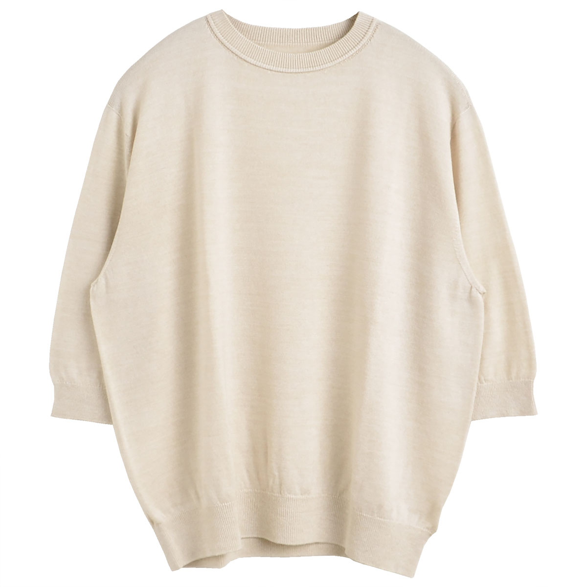 シルク100％ クルーネック サマーニット 日本製