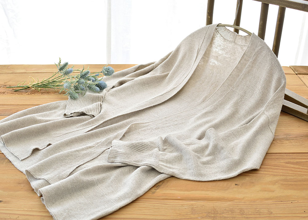 シルクリネン カーディガン 日本製