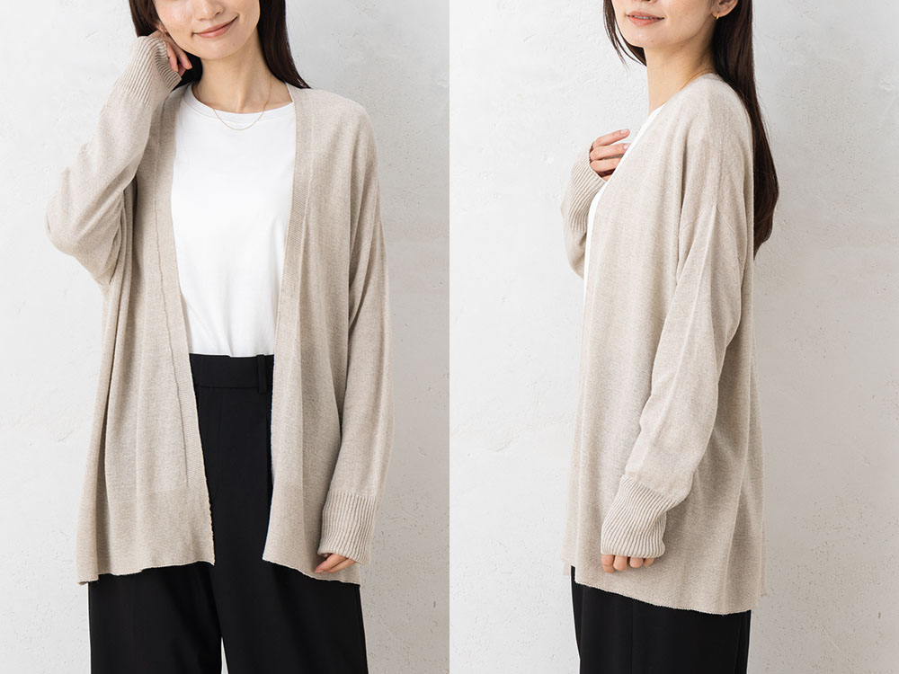 シルクリネン カーディガン 日本製
