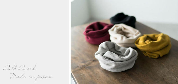 シルク100％ ふわふわ加工 二重スヌード 日本製