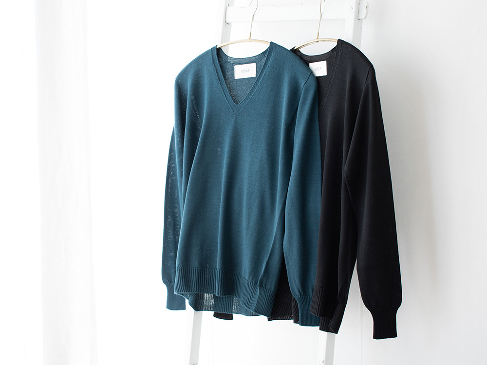 シルク100％ Vネックプルオーバー 日本製 レディース