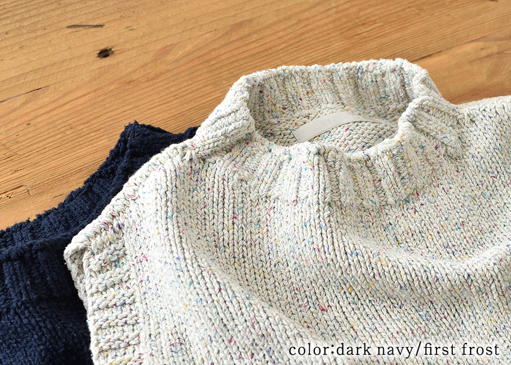 シルク100％ モックネック ノースリーブニット 日本製