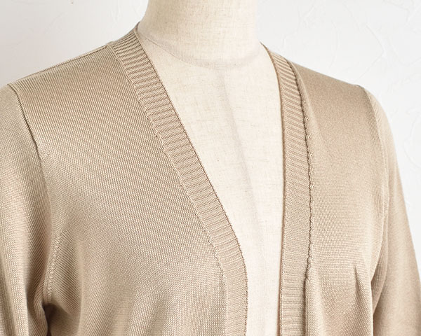 シルク100％ カーディガン 日本製 縫い目のないホールガーメント
