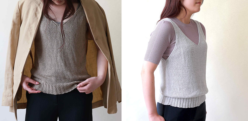 リネンシルク ニットタンクトップ 日本製