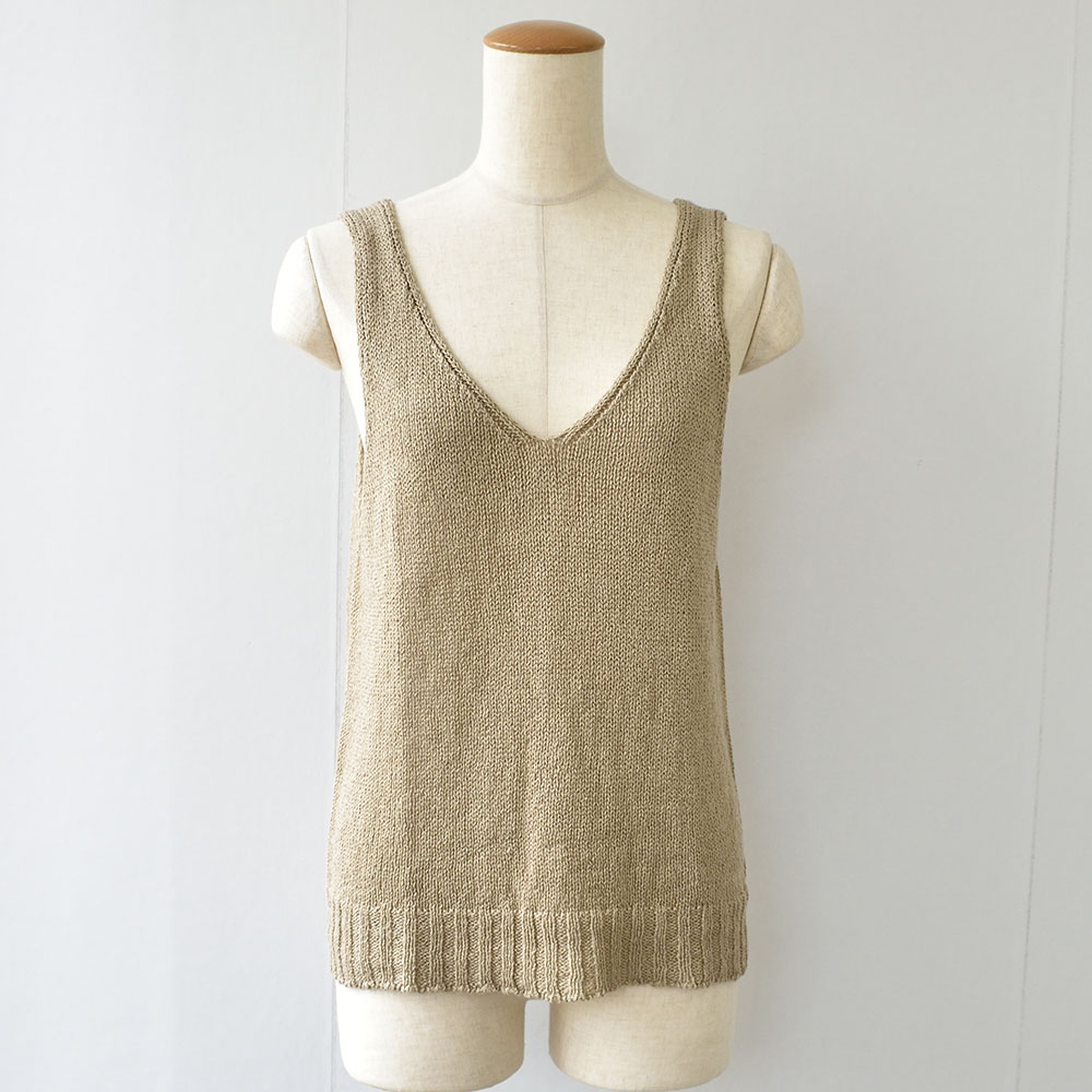 リネンシルク ニットタンクトップ 日本製