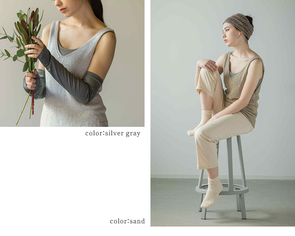 リネンシルク ニットタンクトップ 日本製