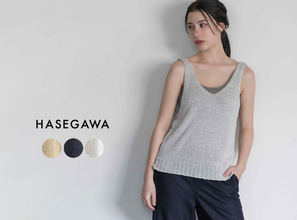 リネンシルク ニットタンクトップ 日本製