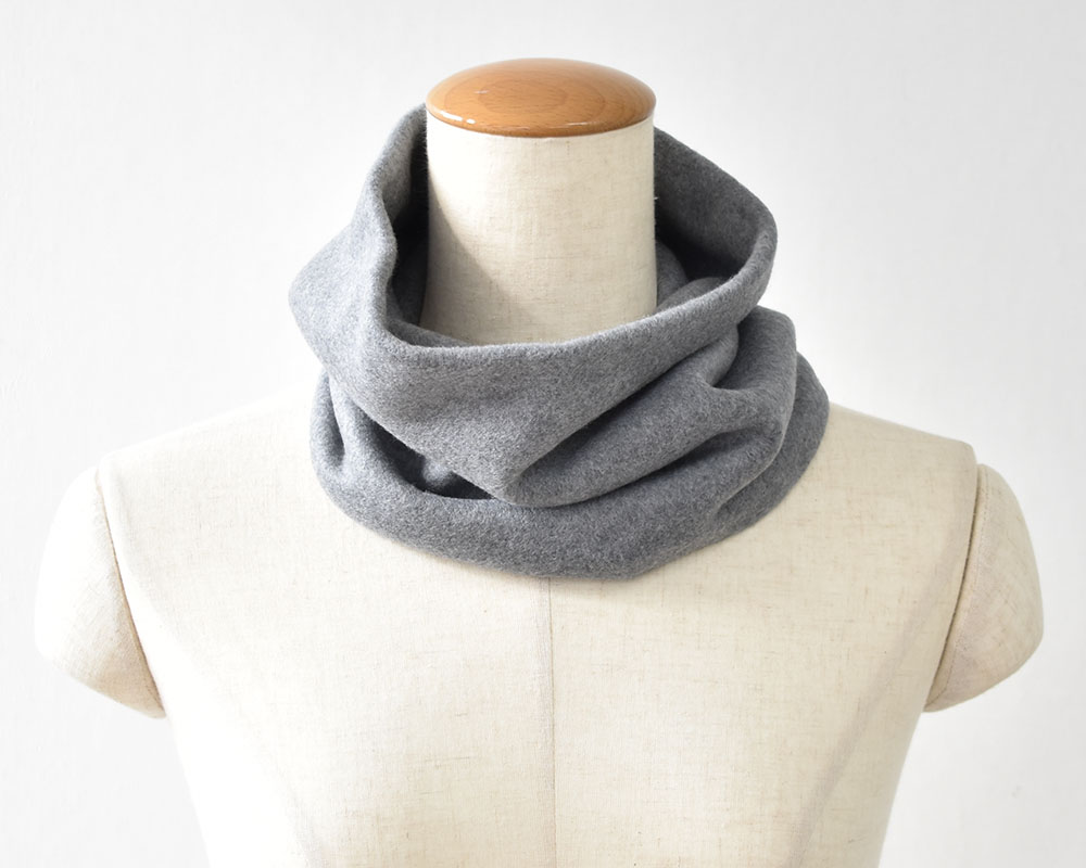 シルク100％ ふわふわ加工 フリース ネックウォーマー 日本製