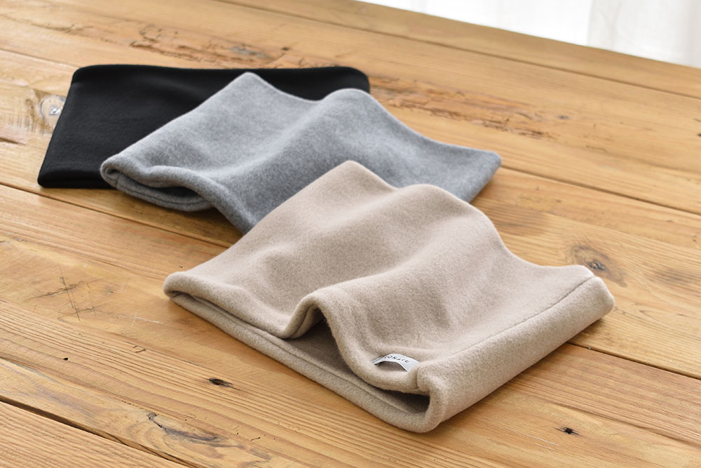 シルク100％ ふわふわ加工 フリース ネックウォーマー 日本製