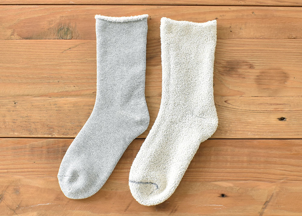 ふかふか裏パイル コットン ソックス 日本製 肌側綿100％
