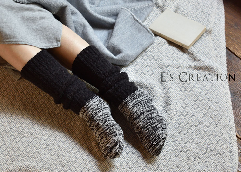肌側シルクのもこもこ2重ソックス 厚手タイプ 日本製