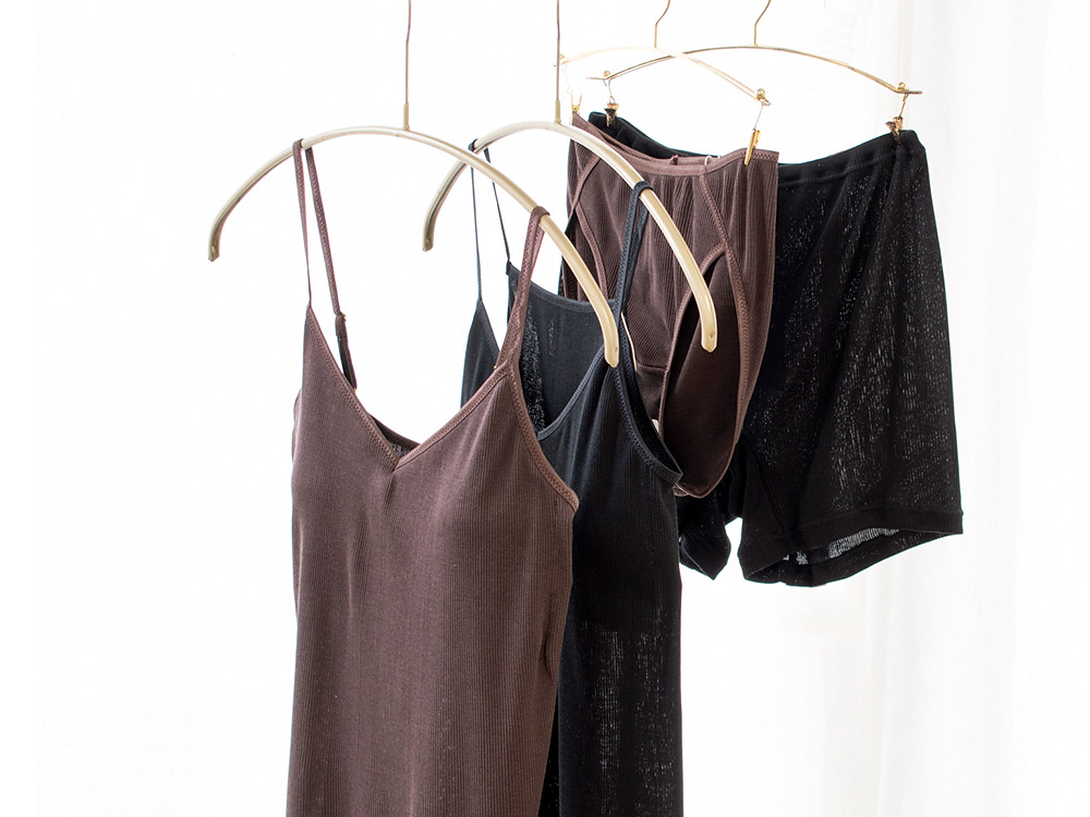 シルク100% テレコ カップ付き キャミソール 日本製 ウォッシャブル加工