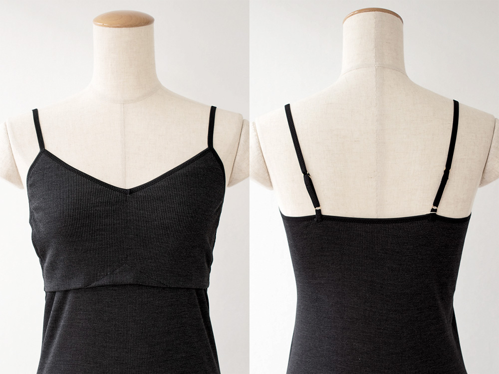 シルク100% テレコ カップ付き キャミソール 日本製 ウォッシャブル加工