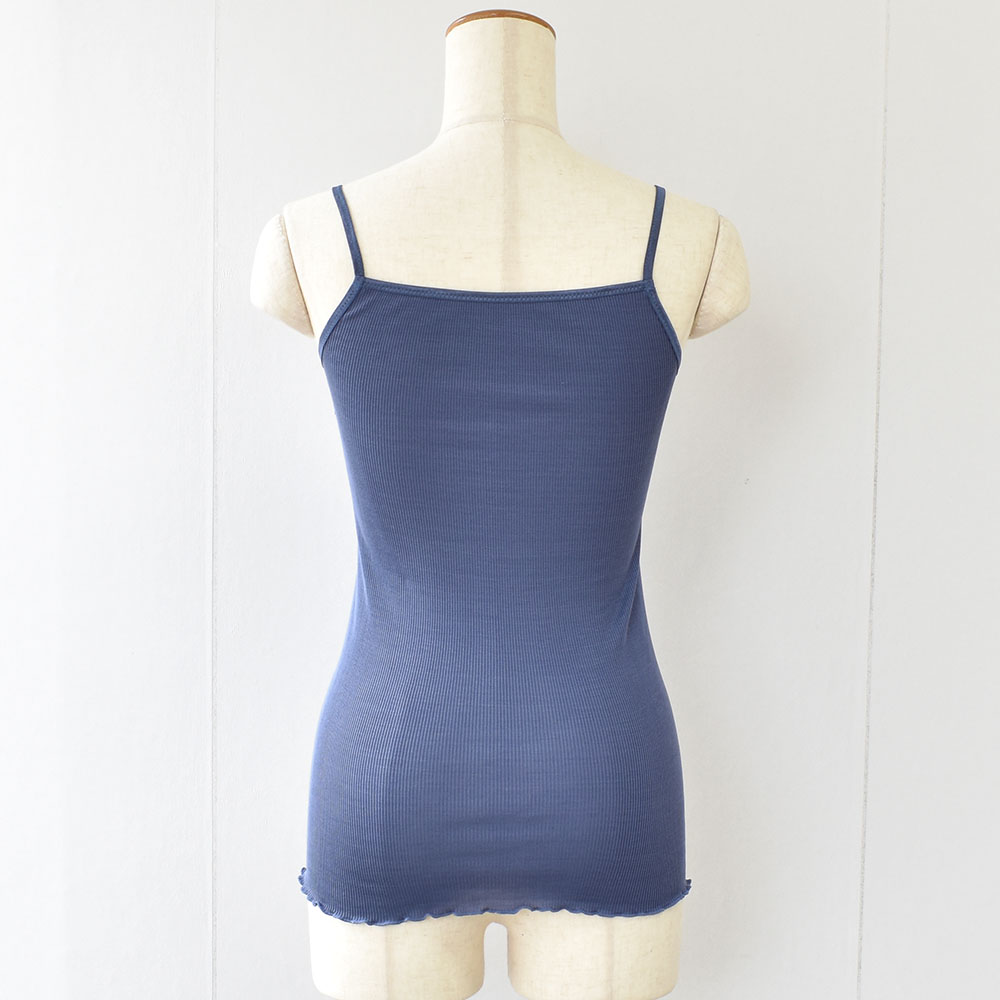 シルク100％ テレコ 金具がないカップ付きキャミソール 病院用 日本製 ウォッシャブル加工