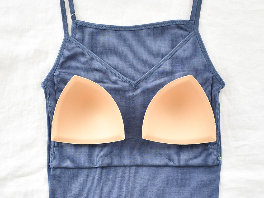 シルク100％ テレコ 金具がないカップ付きキャミソール 病院用 日本製 ウォッシャブル加工