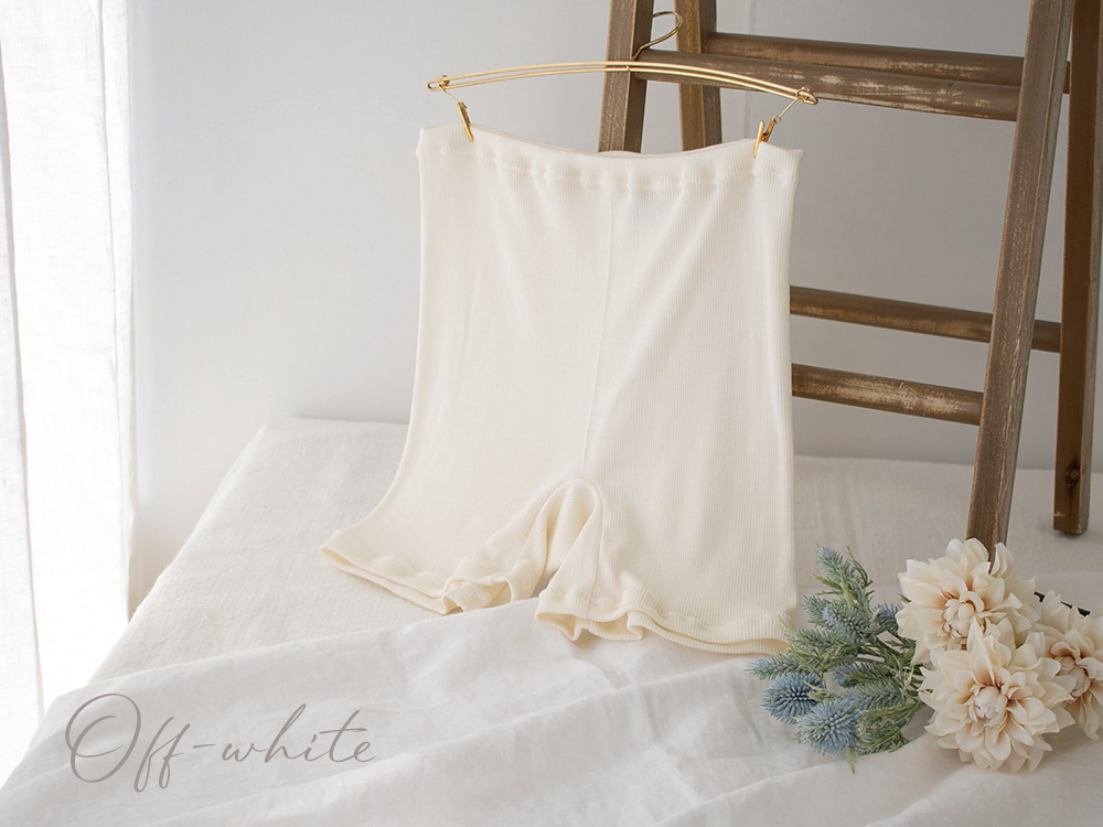 シルク100% テレコ 一分丈 ショーツ 日本製 ウォッシャブル加工