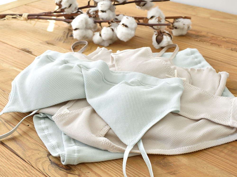 オーガニックコットン100% テレコ ショーツ サニタリー兼用 日本製 マチ裏シルク