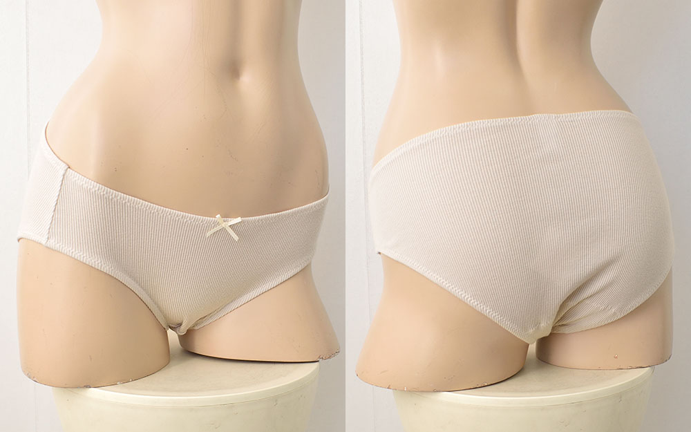 オーガニックコットン100% テレコ ショーツ サニタリー兼用 日本製 マチ裏シルク