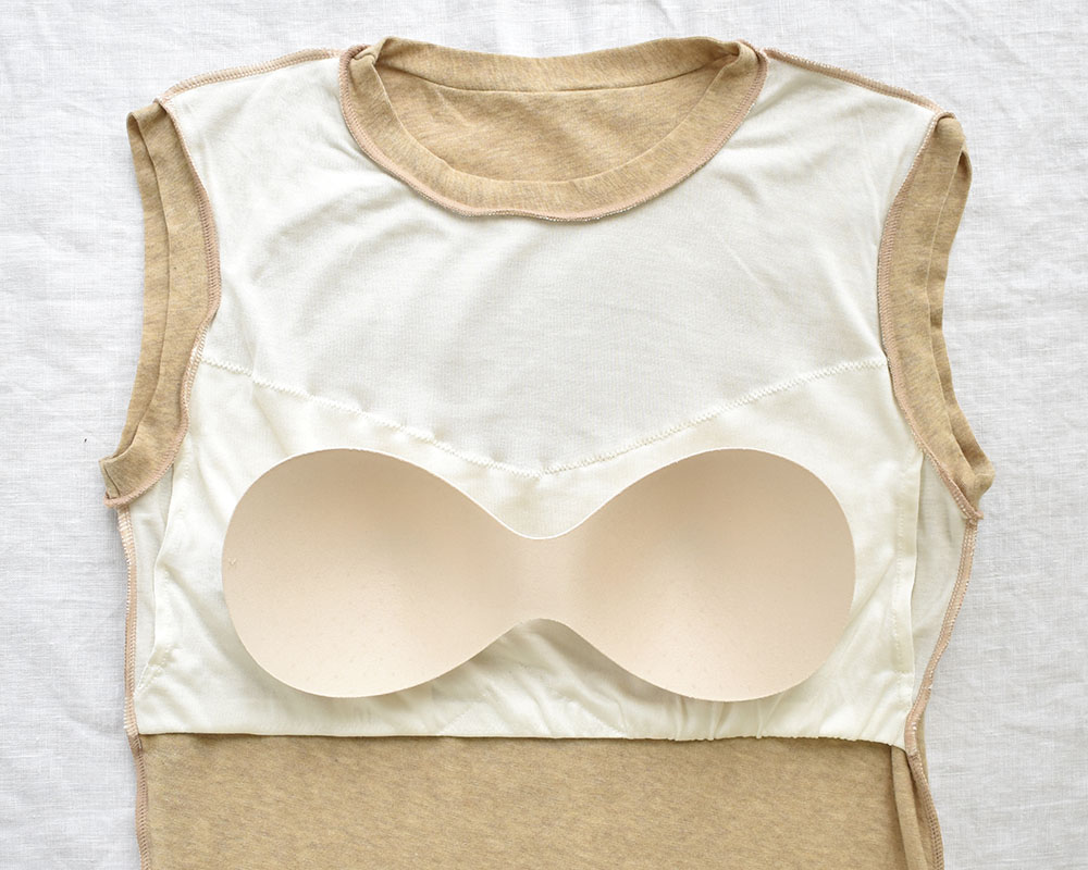 カップ裏シルク オーガニックコットン カップ付き タンクトップ クルーネック ゆるラク 日本製