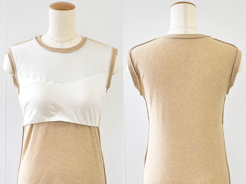 カップ裏シルク オーガニックコットン カップ付き タンクトップ クルーネック ゆるラク 日本製