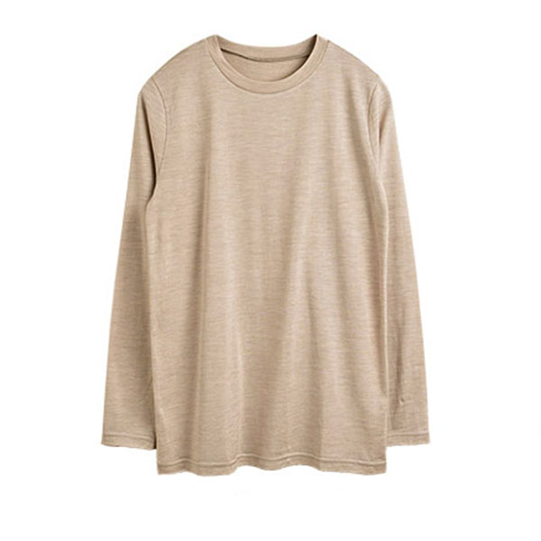 シルク100％ ジャージー クルーネックTシャツ 長袖 日本製