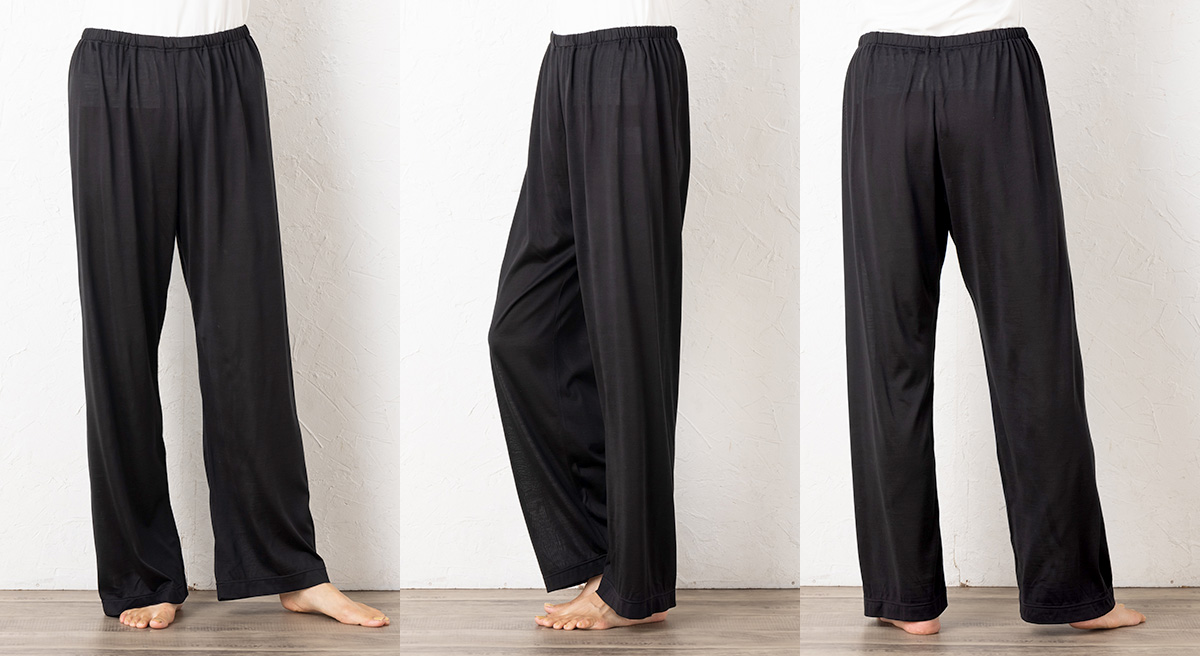 シルク100％ジャージー パジャマ 上下セット カシュクールトップスとパンツ 日本製