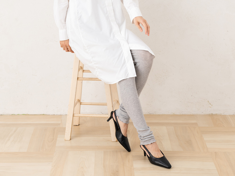 シルクカシミヤ混 13分丈 レギンス 日本製