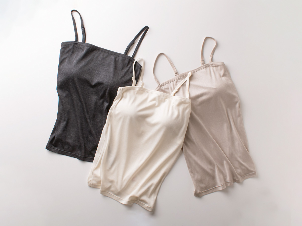 シルク100％ カップ付き ブラトップ キャミソール 日本製 ゆるラク【ふわ肌シルク】