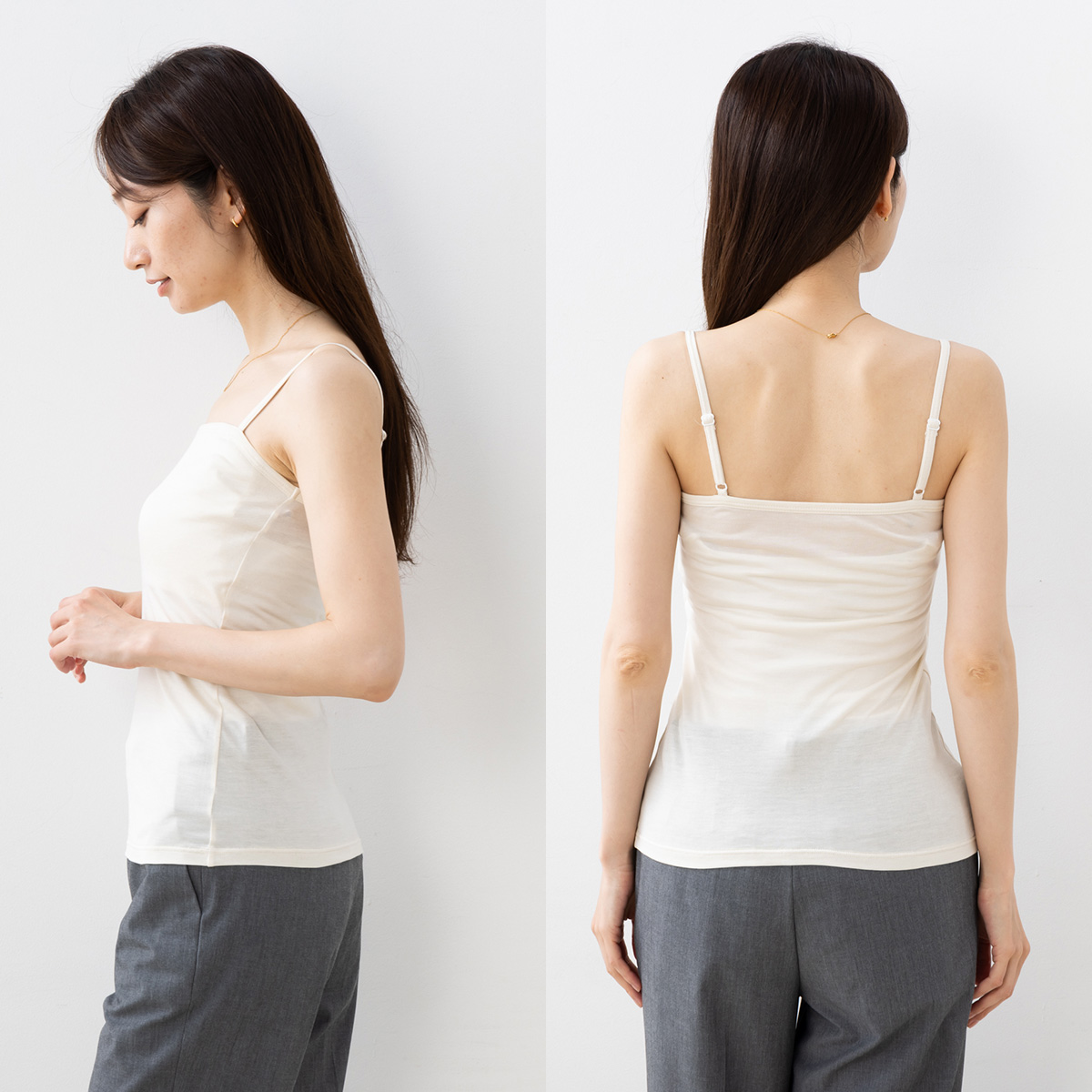 シルク100％ カップ付き ブラトップ キャミソール 日本製 ゆるラク【ふわ肌シルク】
