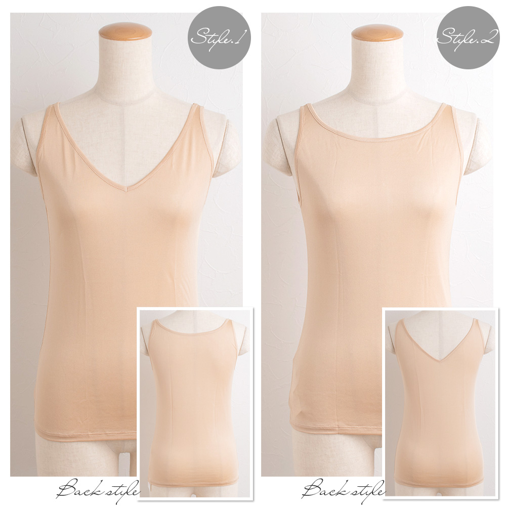 シルク100% タンクトップ 2way　保湿インナー【かるふわシルク艶タイプ】