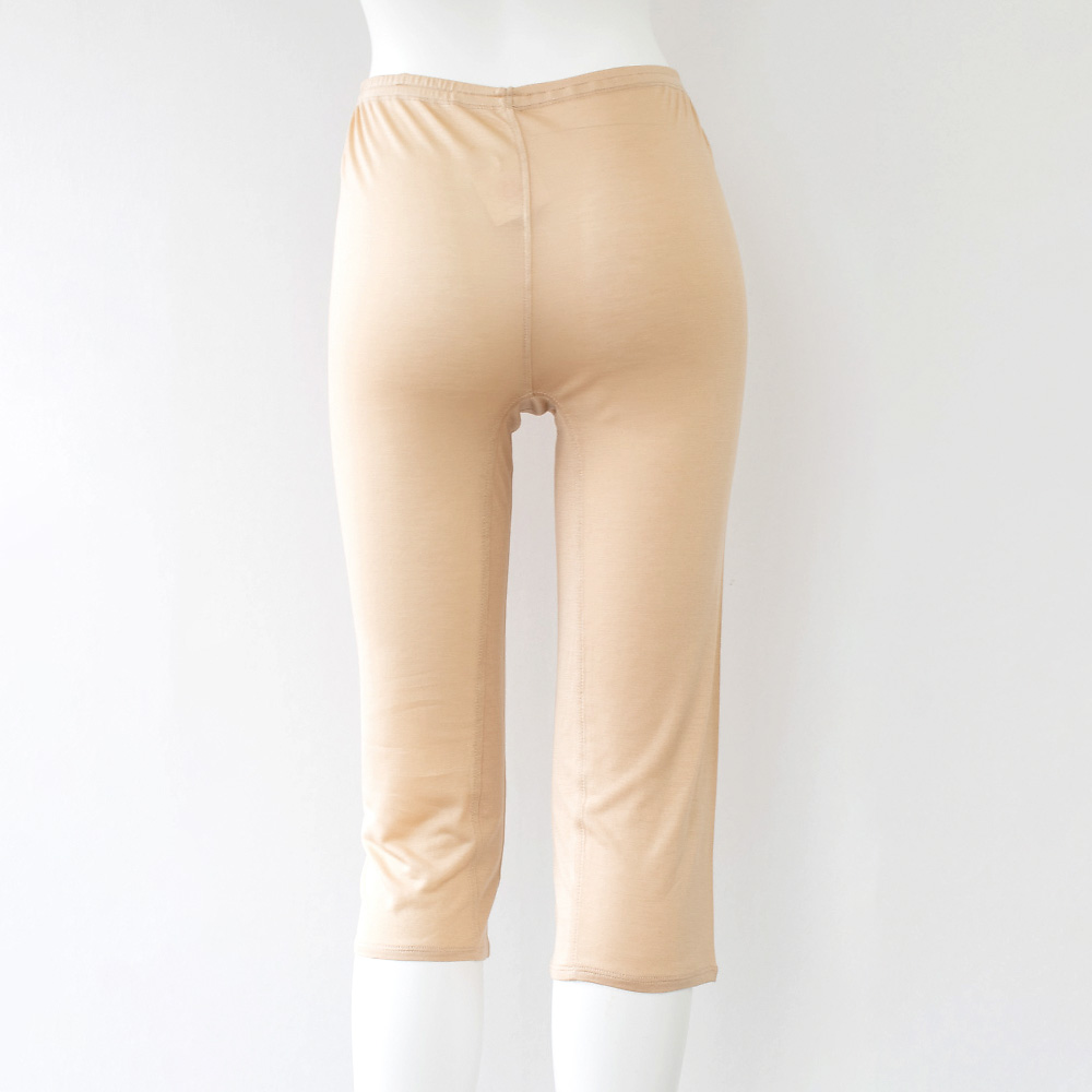 シルク100％ 7分丈ボトム 保湿インナー【かるふわシルク】