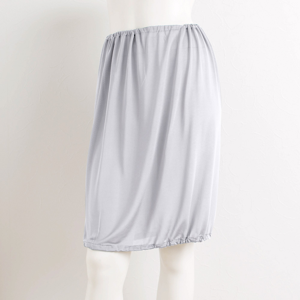 シルク100％ ペチコート スカート裾が巻き込める【かるふわシルク】