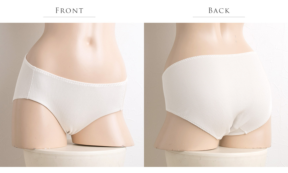 コットンシルク テレコ スタンダードショーツ 前身二重 レディース